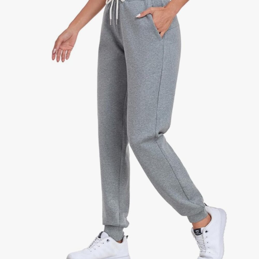 Inno Brand Light Gray Fleece Lined Jogger Pants for Women